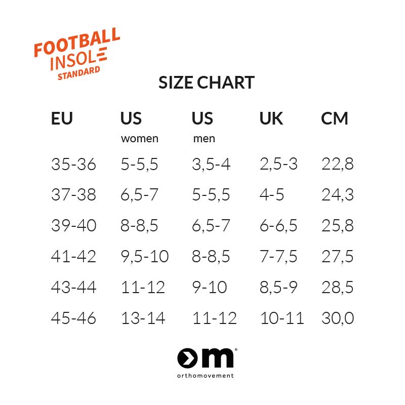 Vložky do bot Orthomovement Football Standard